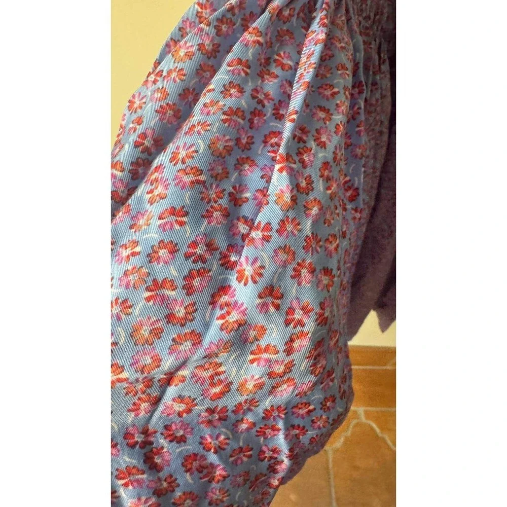 J Crew Floral Smocked Midi Dress Summer Fields Print Boho Resortwear Coquette M